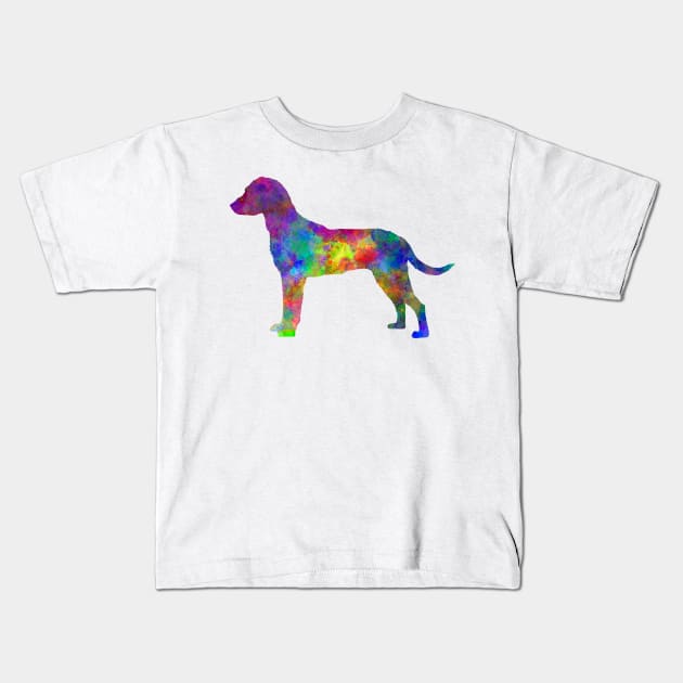 Montenegrin Mountain Hound in watercolor Kids T-Shirt by PaulrommerArt